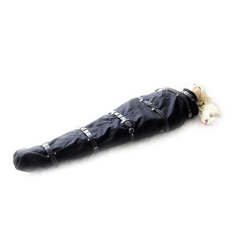 Bondage Body Bag/Dwangbuis Nylon En PU Leer - Maat M/L-Erotiekvoordeel.nl