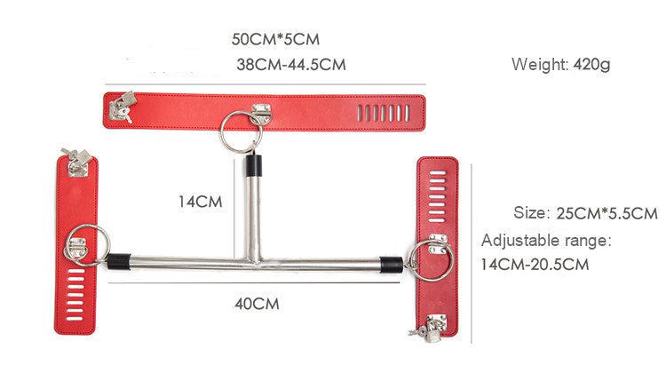 Bondage T-bar Voor handen En NEK - Met Boeien En Halsband-Erotiekvoordeel.nl