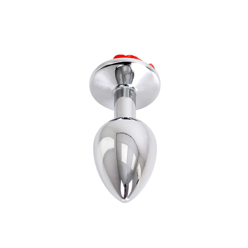 Booty Sparks - Aluminium Buttplug 'Red Rose' Met bloem decoratie-Erotiekvoordeel.nl