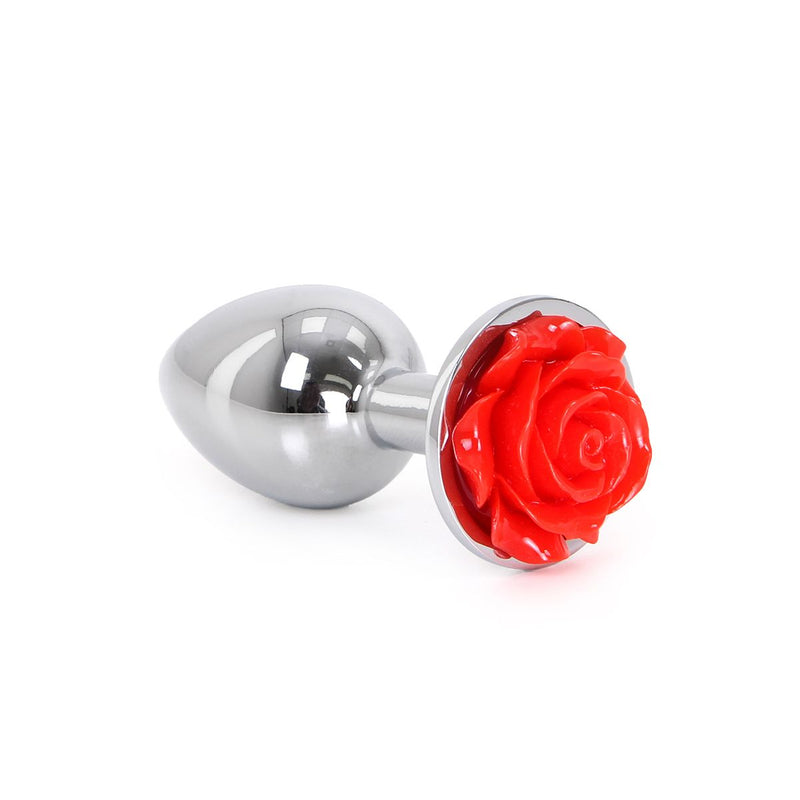 Booty Sparks - Aluminium Buttplug 'Red Rose' Met bloem decoratie-Erotiekvoordeel.nl