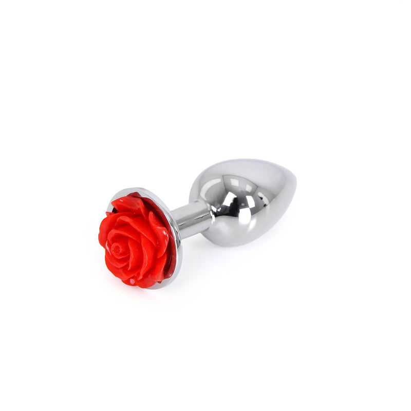 Booty Sparks - Aluminium Buttplug 'Red Rose' Met bloem decoratie-Erotiekvoordeel.nl