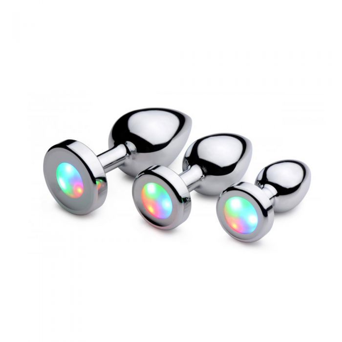 Booty Sparks - Buttplug Met LED Verlichting - Aluminium - Verkrijgbaar in maten Small Medium en Large-Erotiekvoordeel.nl