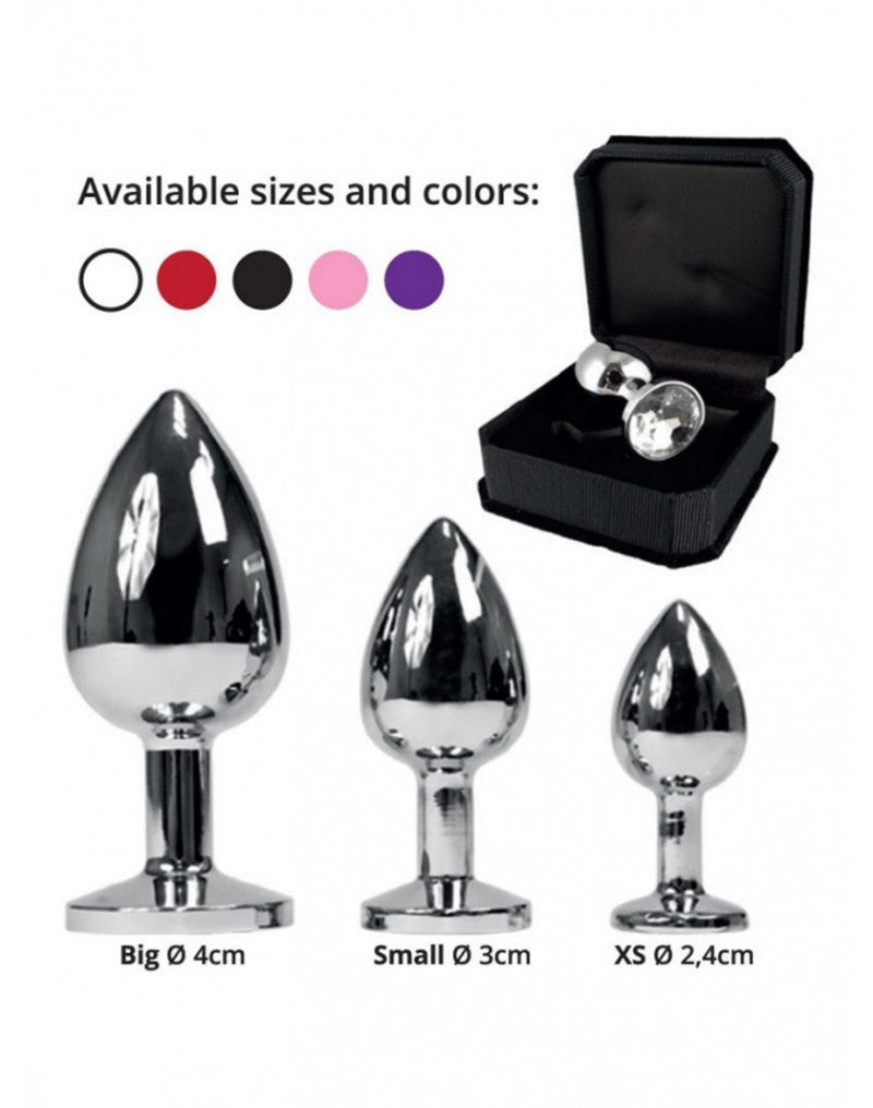 Buttplug Klein Met Rood Kristal 3 x 7.3 cm-Erotiekvoordeel.nl