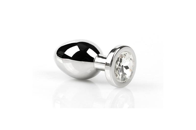 Buttplug RVS Met Witkristal - Small-Erotiekvoordeel.nl