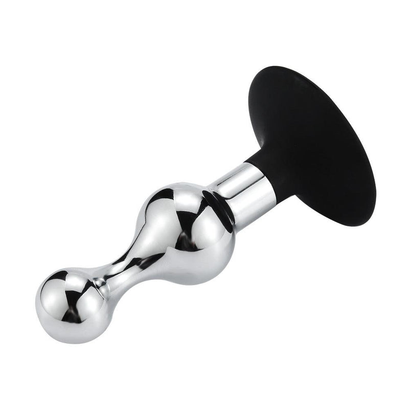 Buttplug Aluminium In zandloper-vorm Met Zuignap-Erotiekvoordeel.nl