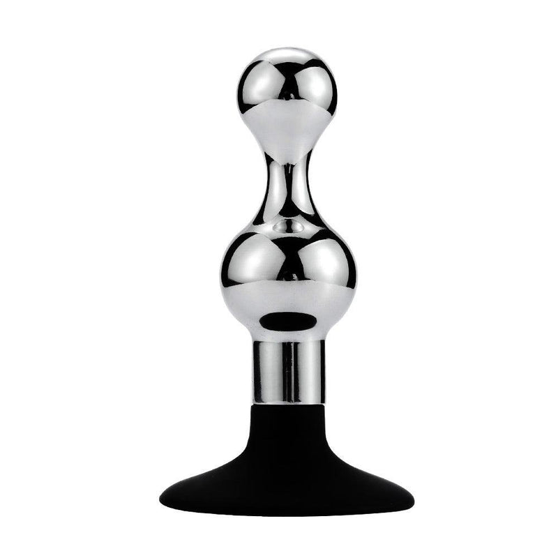 Buttplug Aluminium In zandloper-vorm Met Zuignap-Erotiekvoordeel.nl