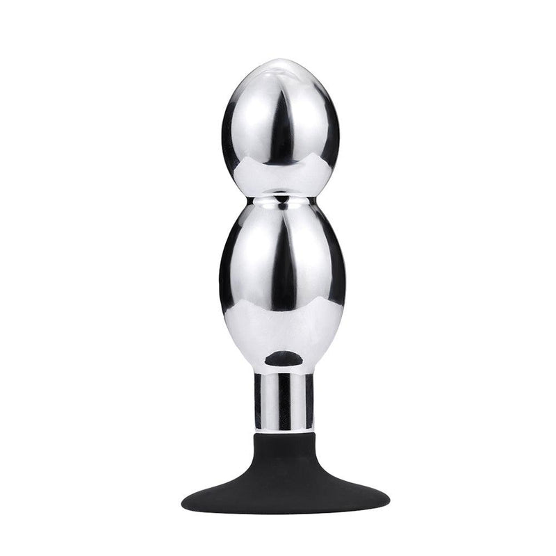 Buttplug Aluminium Met 2 Ballen En Zuignap-Erotiekvoordeel.nl