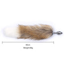 Buttplug Aluminium Met Vossenstaart kort - Bruin-Erotiekvoordeel.nl