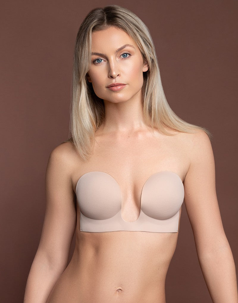 Bye Bra - U-Style Plak BH Voor strapless en Open Rug Outfits - Lichte Huidskleur-Erotiekvoordeel.nl