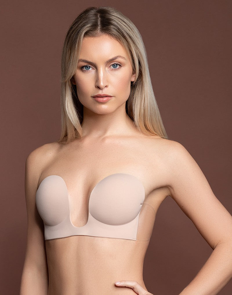 Bye Bra - U-Style Plak BH Voor strapless en Open Rug Outfits - Lichte Huidskleur-Erotiekvoordeel.nl