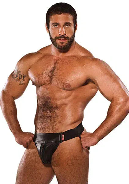 Colt Leather - Jockstrap - Leren Zip Jock - Zwart - Maat XL-Erotiekvoordeel.nl