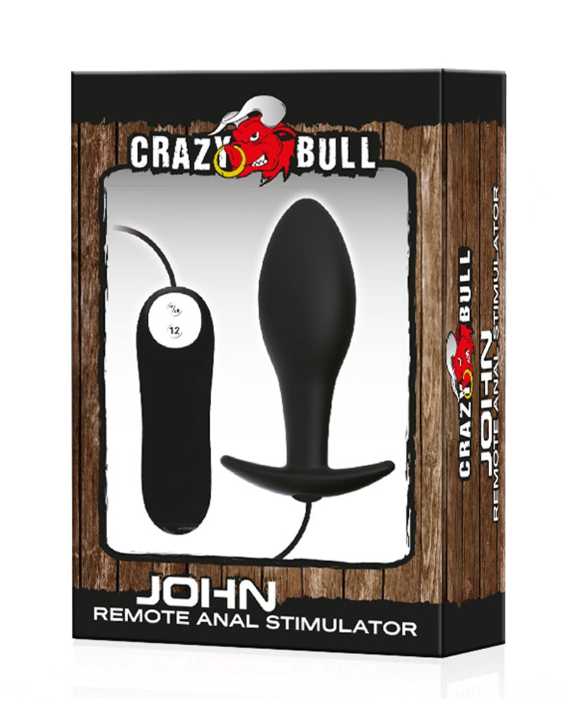 Crazy Bull - Buttplug Vibrerend Met Afstandsbediening John - Zwart-Erotiekvoordeel.nl