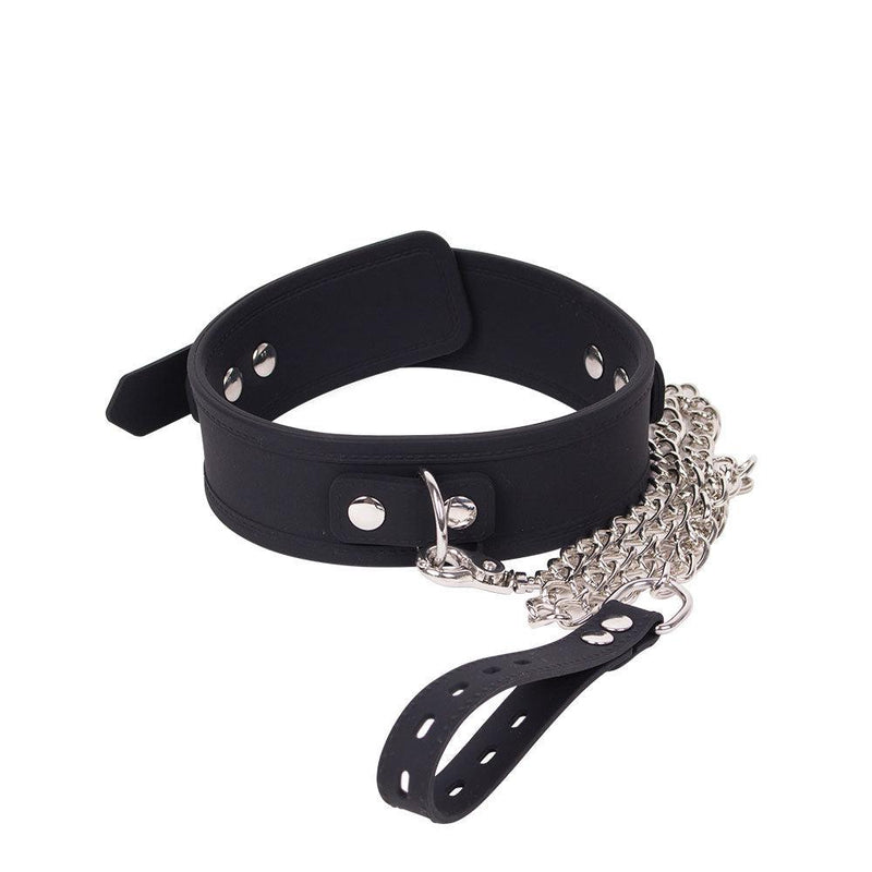 DeLuxe Collar Van Siliconen - Zwart-Erotiekvoordeel.nl