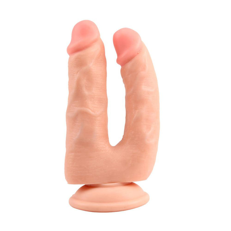 Dildo's Met Zuignap Voor dubbele penetratie Bromeo - Lichte Huidskleur-Erotiekvoordeel.nl