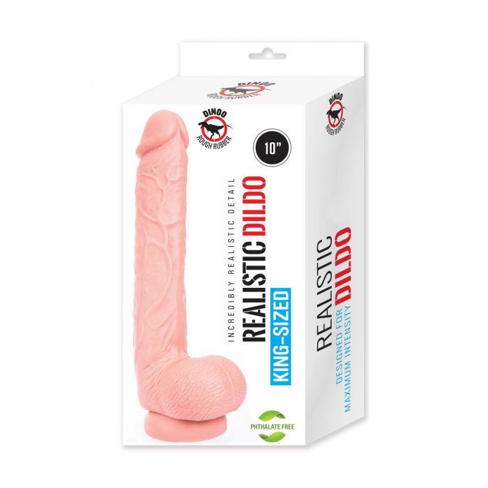 Dinoo - XL Dildo - Kong - 26 x 4.5 cm - Lichte Huidskleur-Erotiekvoordeel.nl