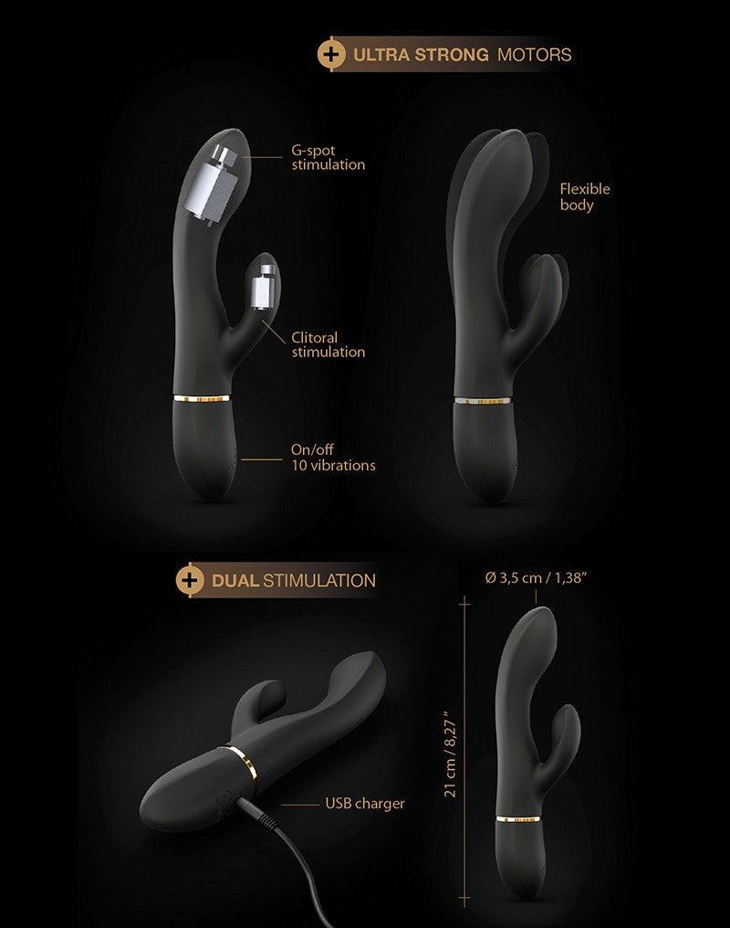 Dorcel - Flexibele Rabbit Vibrator Glam Rabbit - Zwart-Erotiekvoordeel.nl