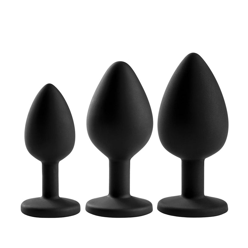 Elegante Buttplug Set 3 Stuks - Zwart-Erotiekvoordeel.nl