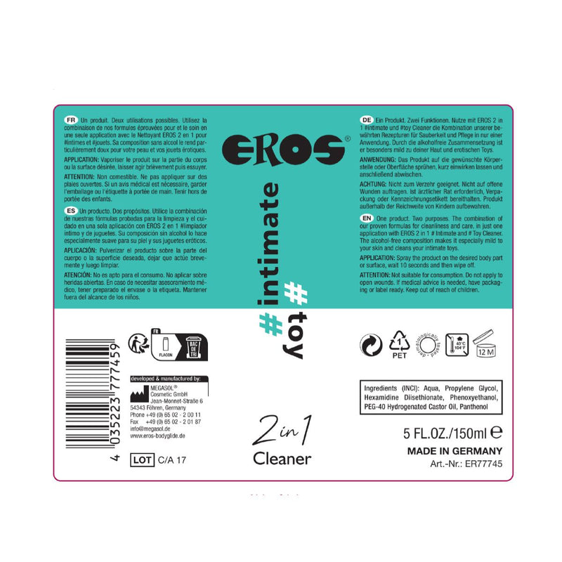 Eros - 2-in-1 #Intimate #Toy Cleaner en Lichaamsreiniger - 150 ml