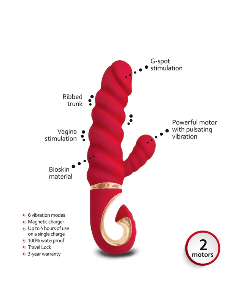 G-Vibe - G-Candy - Mini Geribbelde Rabbit Vibrator - Rood-Erotiekvoordeel.nl