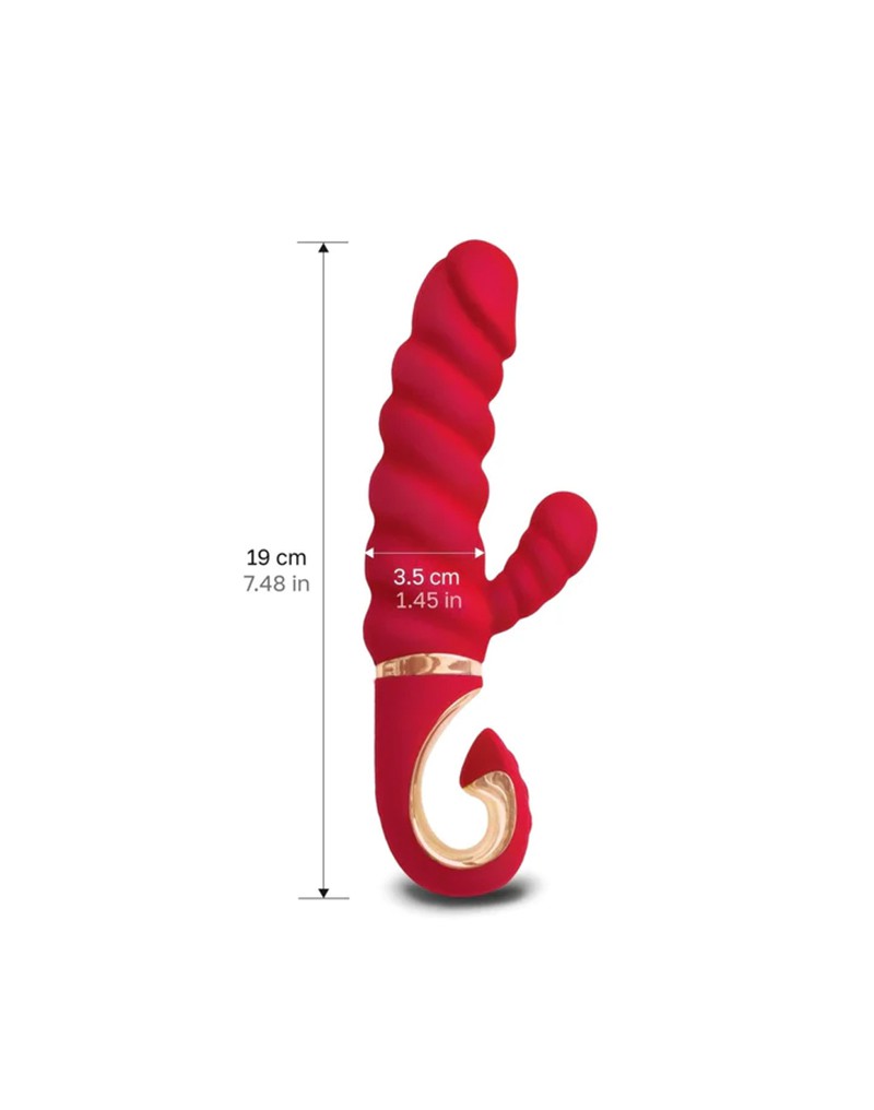 G-Vibe - G-Candy - Mini Geribbelde Rabbit Vibrator - Rood-Erotiekvoordeel.nl