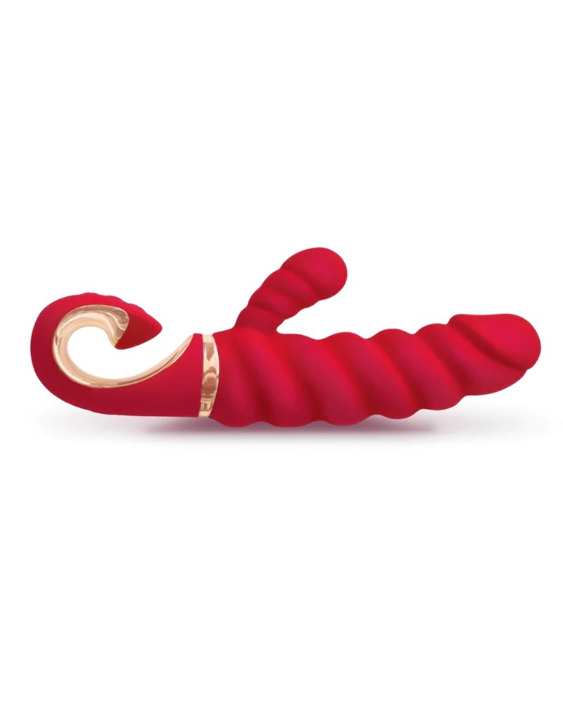 G-Vibe - G-Candy - Mini Geribbelde Rabbit Vibrator - Rood-Erotiekvoordeel.nl