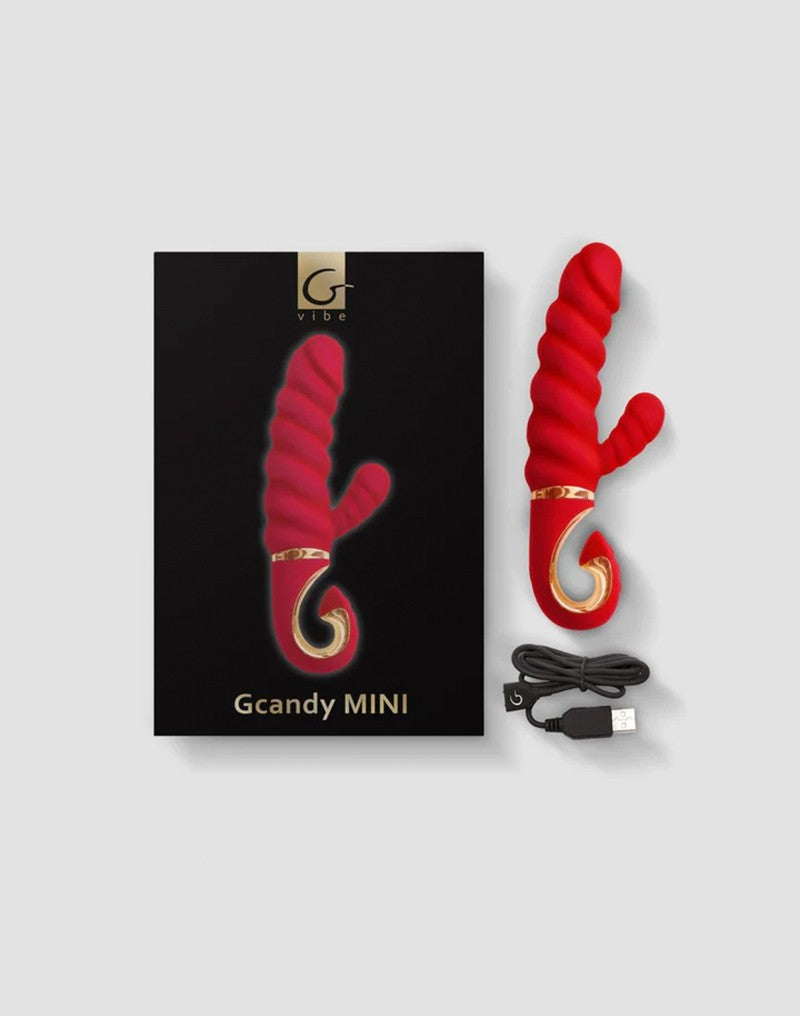 G-Vibe - G-Candy - Mini Geribbelde Rabbit Vibrator - Rood-Erotiekvoordeel.nl