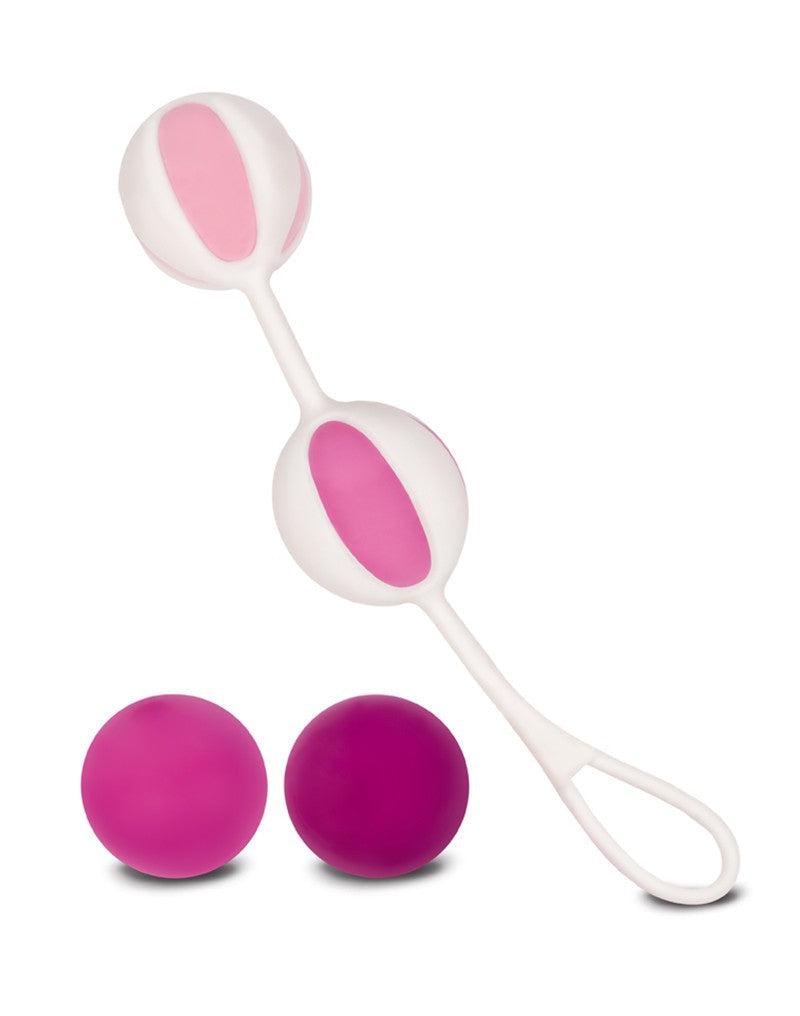 G-Vibe - Geisha Balls 2 - Vaginale Balletjes - Siliconen - Wit/Roze-Erotiekvoordeel.nl