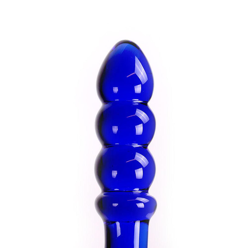 Glazen Dildo Blue Curve - Blauw-Erotiekvoordeel.nl