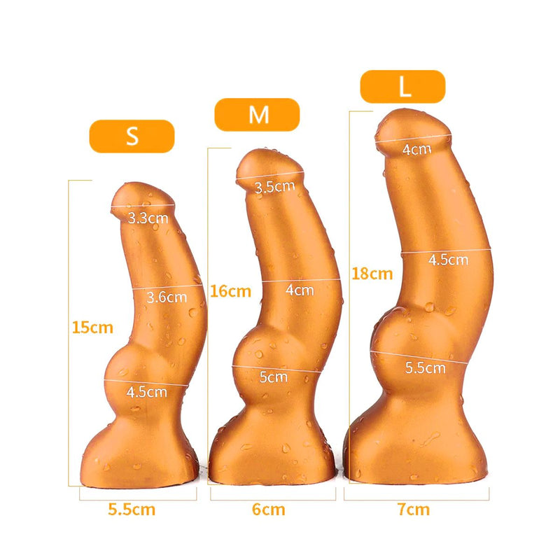 Gold Play - Soft Liquid Siliconen Anaal Dildo Cock - Goud-Erotiekvoordeel.nl