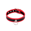 Kioto Leather - Budget Collar - PU-leer - Rood/Zwart-Erotiekvoordeel.nl