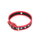 Kioto Leather - Budget Collar - PU-leer - Rood/Zwart-Erotiekvoordeel.nl