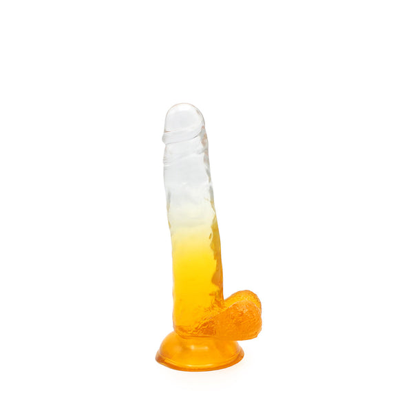 Kiotos Cox Color - Gekleurde Dildo 05 - 20 x 3,2 cm -Transparant/Geel-Erotiekvoordeel.nl