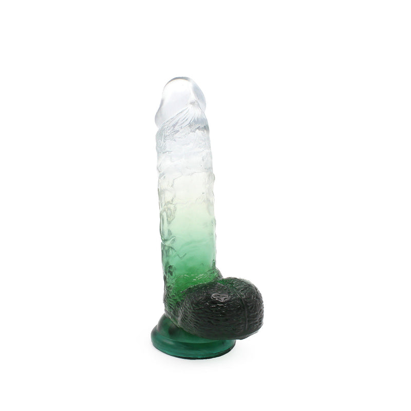 Kiotos Cox Color - Gekleurde Dildo 08 - 18,5 x 4 cm - Transparant/Groen-Erotiekvoordeel.nl