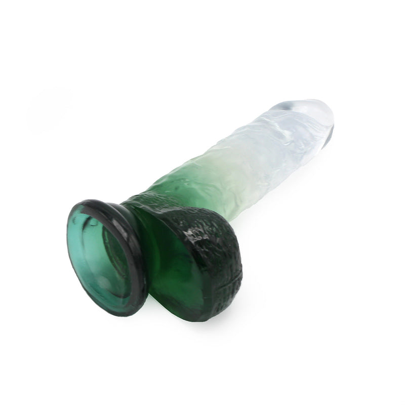 Kiotos Cox Color - Gekleurde Dildo 08 - 18,5 x 4 cm - Transparant/Groen-Erotiekvoordeel.nl