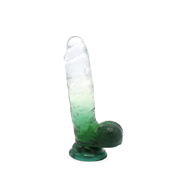 Kiotos Cox Color - Gekleurde Dildo 08 - 18,5 x 4 cm - Transparant/Groen-Erotiekvoordeel.nl