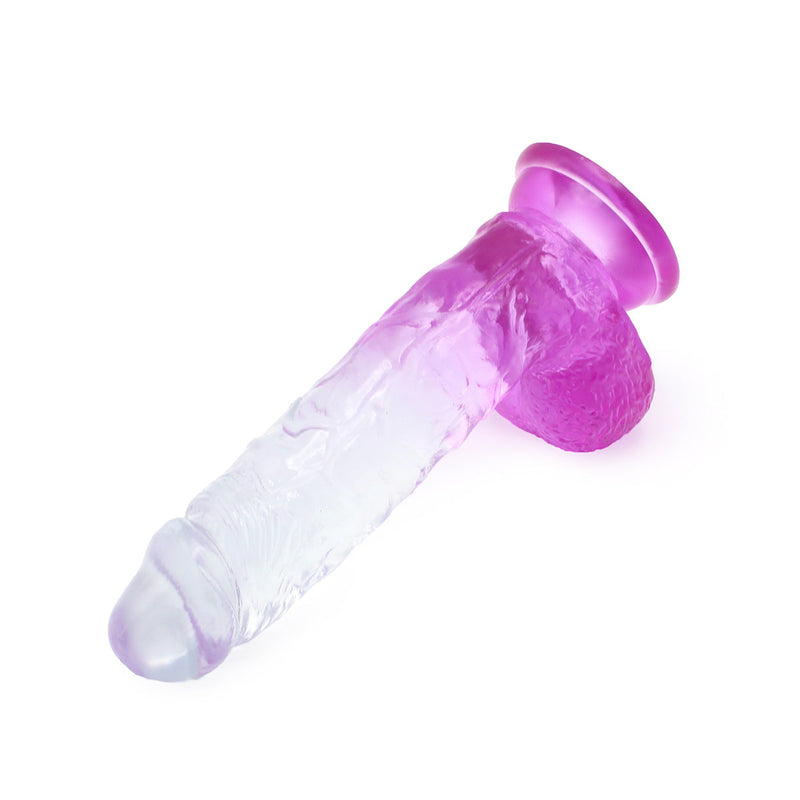 Kiotos Cox Color - Gekleurde Dildo 09 - 21,5 x 4,3 cm - Transparant/Paars-Erotiekvoordeel.nl