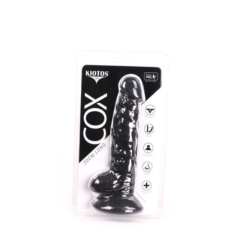 Kiotos Cox - Dildo 20 x 4 cm - Zwart-Erotiekvoordeel.nl