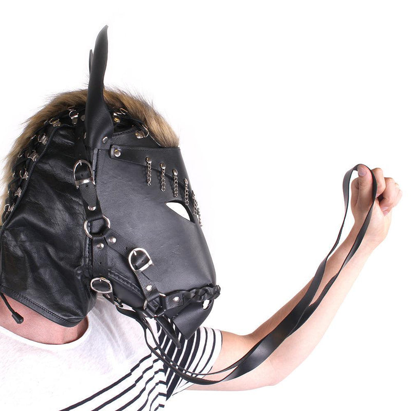 Kiotos Leather - Paardenmasker - Leer - Zwart-Erotiekvoordeel.nl