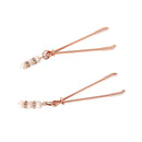 Kiotos Steel - Roségouden tepelklemmen met stras steentjes-Erotiekvoordeel.nl