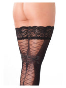 Kousen Met corset veter illusie - Zwart-Erotiekvoordeel.nl