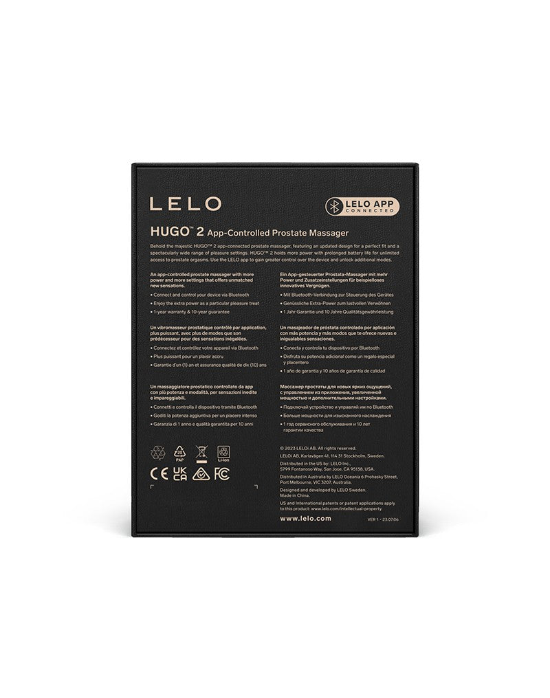 LELO - Hugo 2 - Prostaat Vibrator - Prostaat Massager - Met App Control - Zwart-Erotiekvoordeel.nl