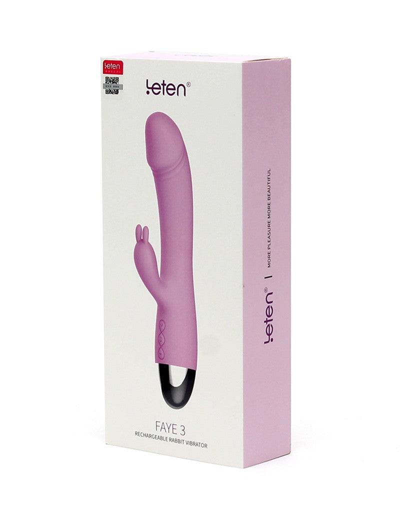 Leten Faye 3 - Vibrator - Tarzan Vibrator - Rabbit Vibrator - Zijdezachte Siliconen - Roze-Erotiekvoordeel.nl