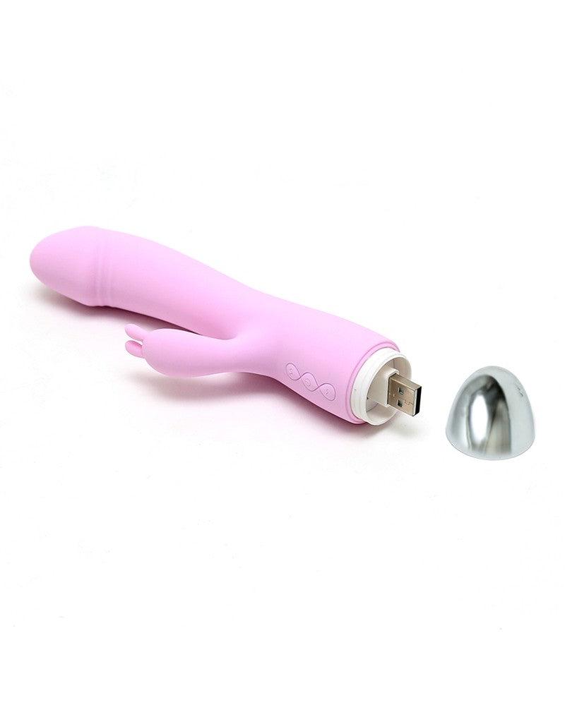 Leten Faye 3 - Vibrator - Tarzan Vibrator - Rabbit Vibrator - Zijdezachte Siliconen - Roze-Erotiekvoordeel.nl