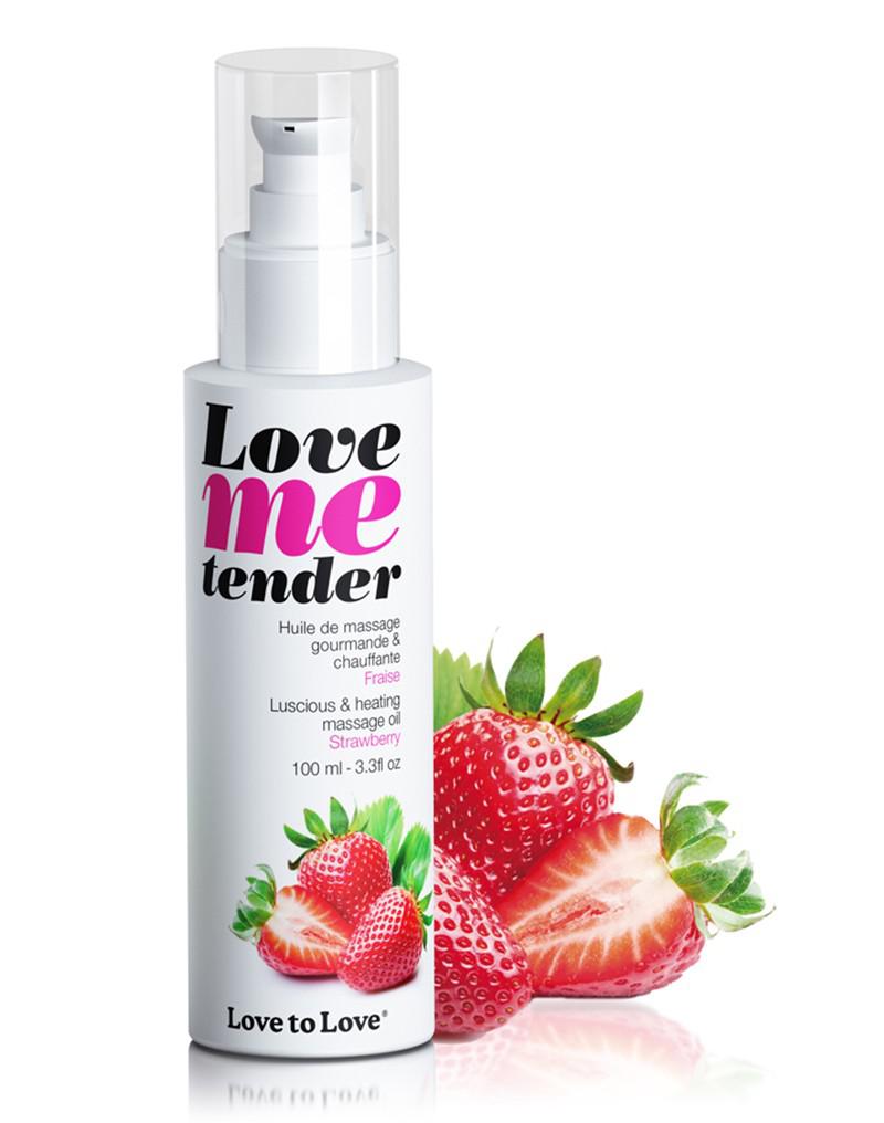 Love me Tender - Verwarmende Massageolie - Aardbei-Erotiekvoordeel.nl