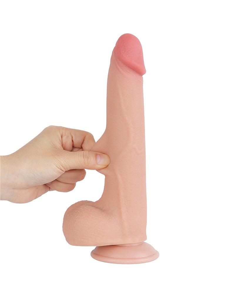 LoveToy - Dildo - Glijdende Huid Dildo - Lengte 20 cm - Diameter 3.8 cm - Lichte Huidskleur-Erotiekvoordeel.nl