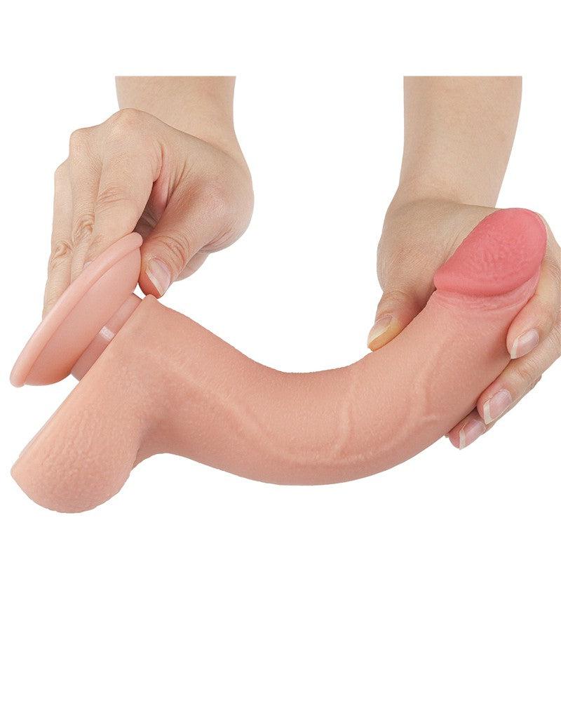 LoveToy - Dildo - Glijdende Huid Dildo - Lengte 20 cm - Diameter 3.8 cm - Lichte Huidskleur-Erotiekvoordeel.nl