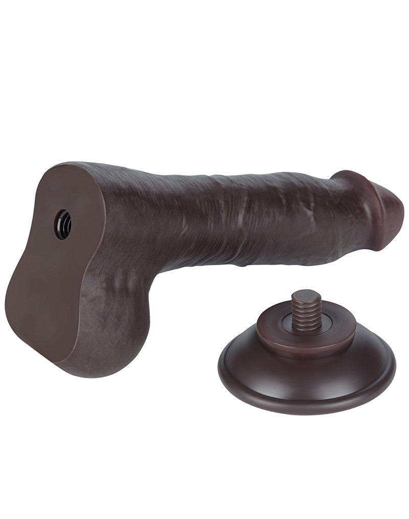 LoveToy - Dildo Met Sliding Skin Technologie - 20 cm x Ø 3,9 cm - Bruin-Erotiekvoordeel.nl