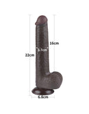 LoveToy - Dildo Met Sliding Skin Technologie - 22 cm x Ø 3,7 cm - Zwart-Erotiekvoordeel.nl
