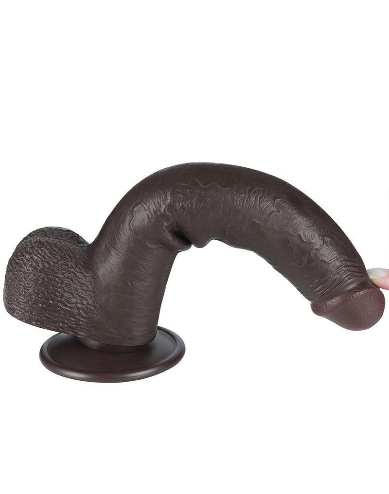 LoveToy - Dildo Met Sliding Skin Technologie - 22 cm x Ø 3,7 cm - Zwart-Erotiekvoordeel.nl