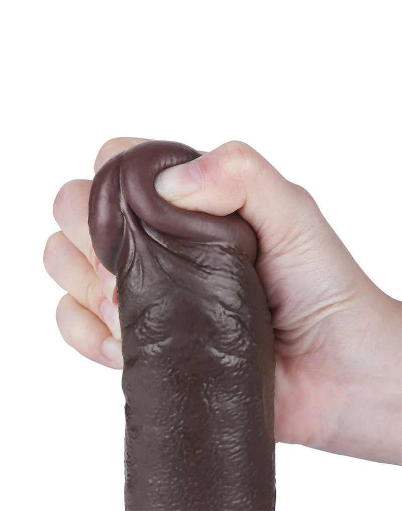 LoveToy - Dildo Met Sliding Skin Technologie - 24 cm x Ø 4,3 cm - Zwart-Erotiekvoordeel.nl